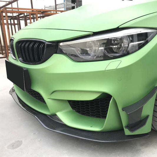 Carbon Fiber Front Lip Splitters for BMW M3 M4 F80 F82 F83 - 2PCS High-Performance Aerodynamic Enhancements