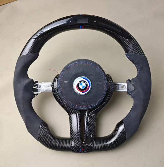 Carbon fiber steering wheel with alcantara grips and led display - BMW F Series