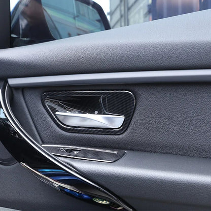 Carbon Fiber ABS Plastic Interior Door Handle Bowl Cover Trim for BMW 3 4 Series F30 F32 F35 2013-2018