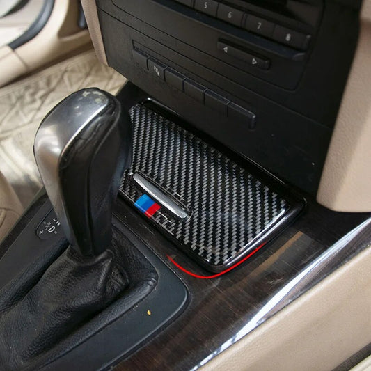Center Console Storage Case Cover Decoration Patch Carbon Fiber Car Stickers for BMW 2005-2012 E90 E92 E93 Interior Accessories