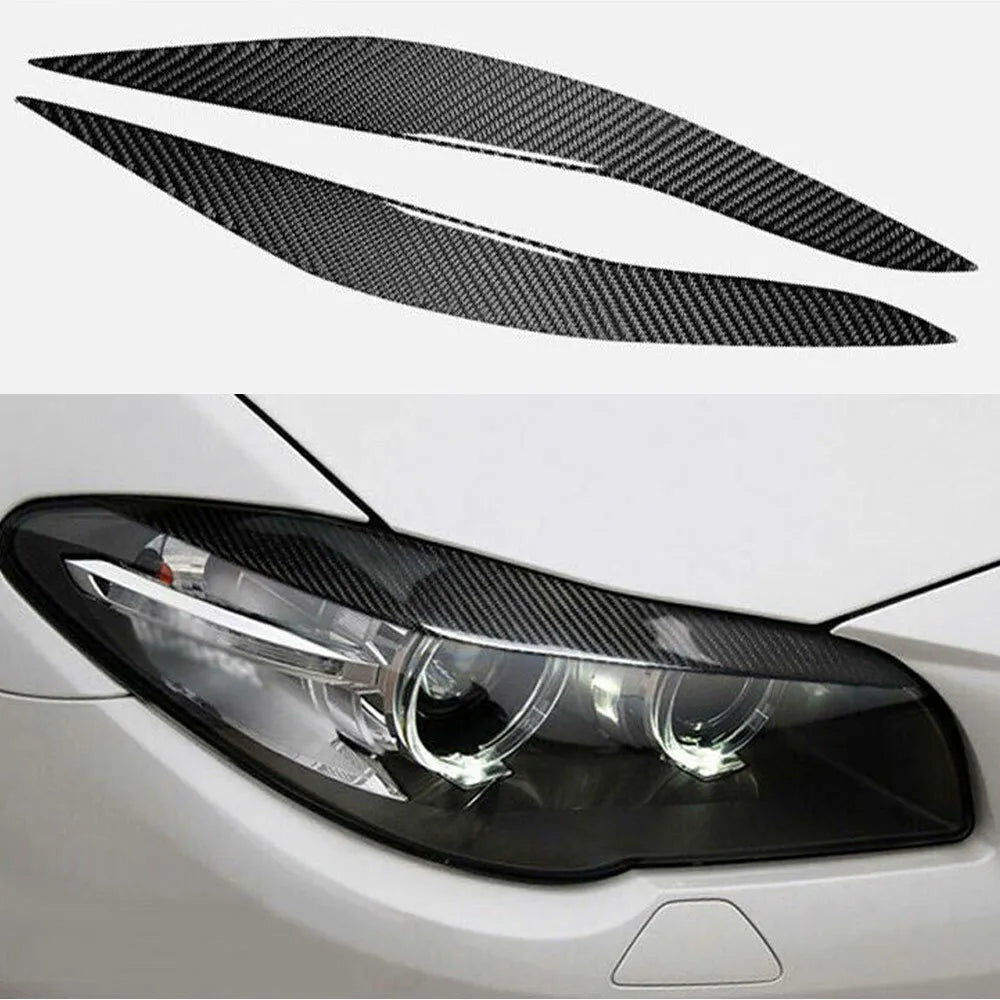 Carbon Fiber Front Headlight Eyebrow Eyelid for BMW 5 Series F10 Base Sedan Pre-LCI 2010-2013