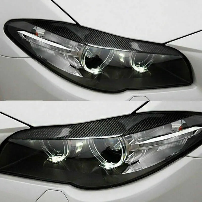 Carbon Fiber Front Headlight Eyebrow Eyelid for BMW 5 Series F10 Base Sedan Pre-LCI 2010-2013
