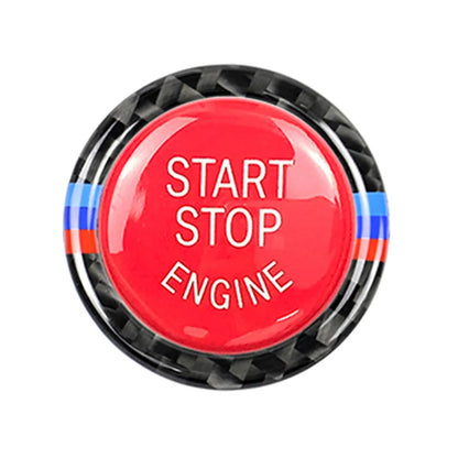 Engine Start Stop Button Carbon Cover Trim Sticker - Carbon Velocity - Premium BMW Mods & Carbon Fiber Aftermarket Accessories