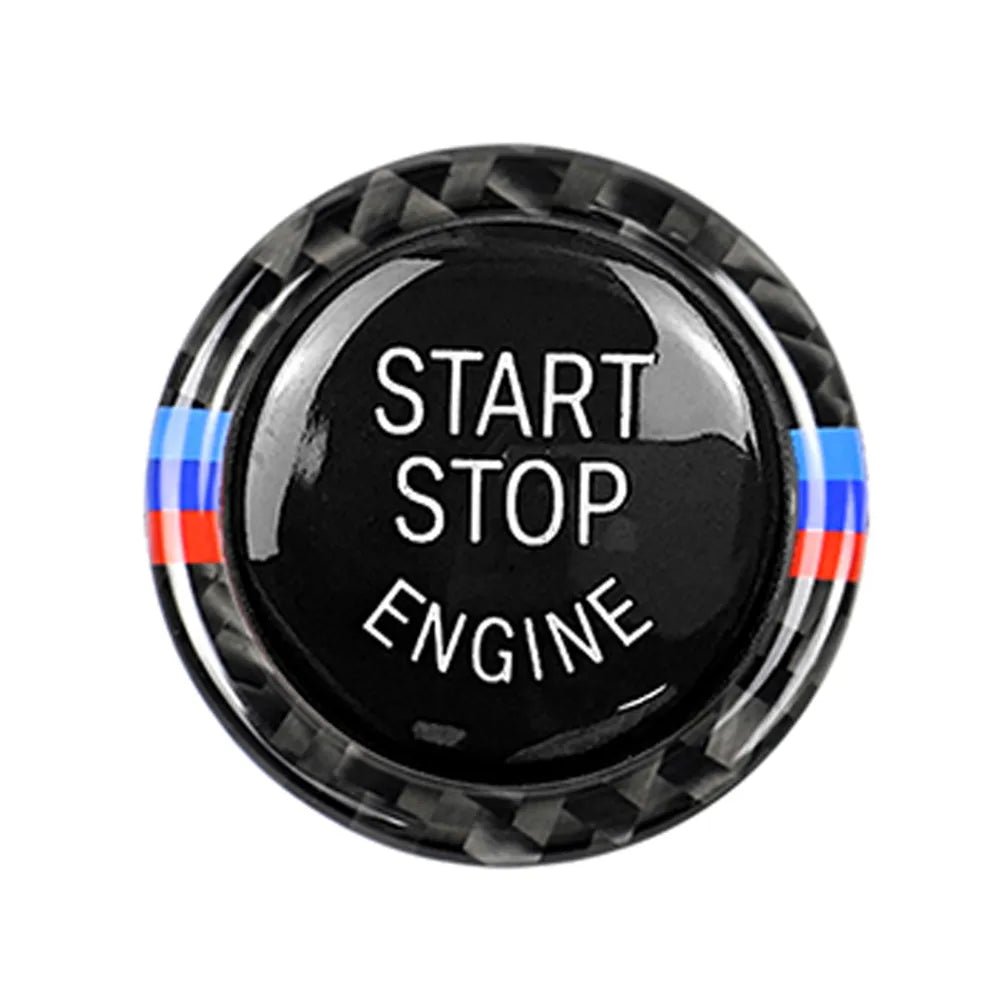 Engine Start Stop Button Carbon Cover Trim Sticker - Carbon Velocity - Premium BMW Mods & Carbon Fiber Aftermarket Accessories