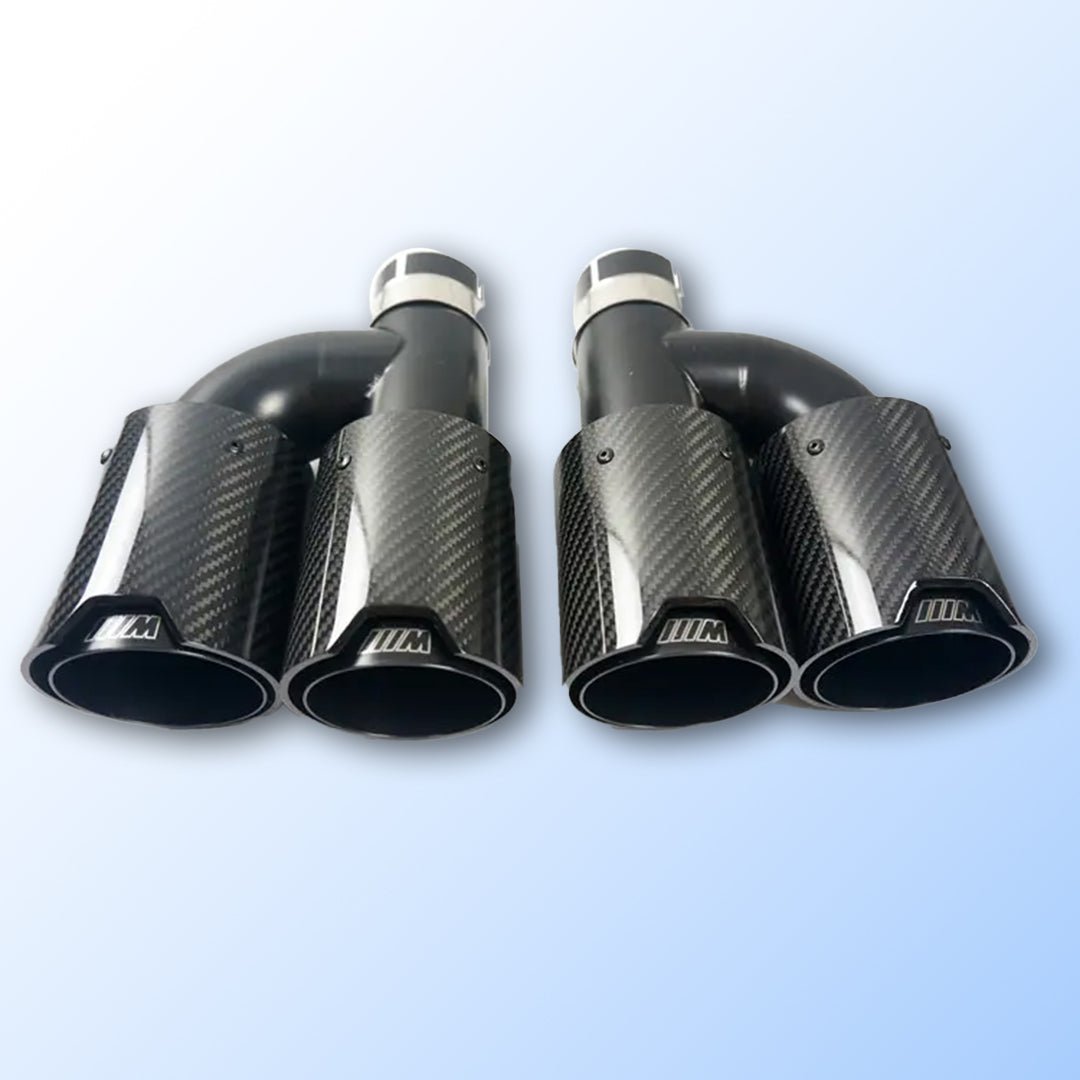 Universal Carbon Fiber Dual Exhaust Tip - H Type - Carbon Velocity - Premium BMW Mods & Carbon Fiber Aftermarket Accessories
